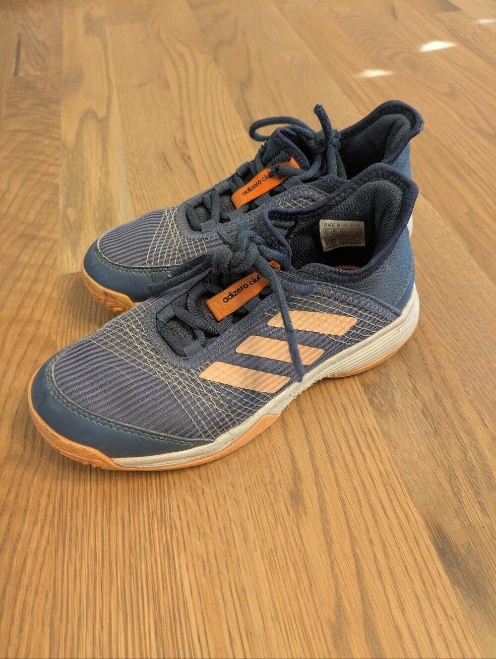 Adidas Adizero Club K Junior Tennis Shoe - Navy/Orange